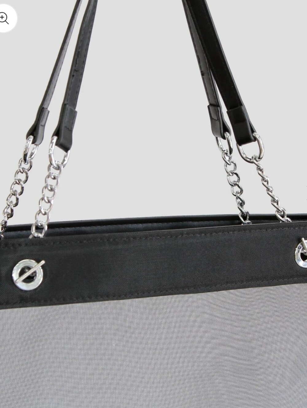 NWOT Belle & Bloom "Wild Lover" Mesh & Silver Chain Tote Bag + Pouch – Black - Picture 3 of 7